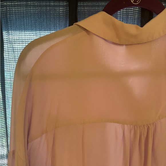 Anthropologie Maeve Boho Top Long Sleeve Blouse Button Down Shirt Lavender M - Picture 9 of 14